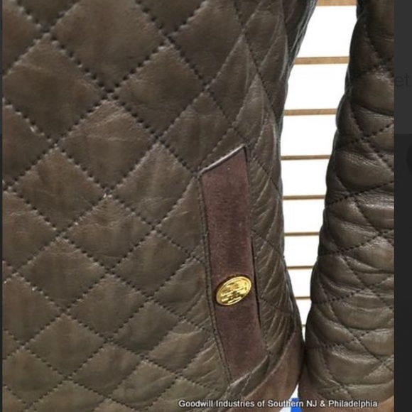 Tory Burch Quilted Brown Leather Jacket - Picture 6 of 6